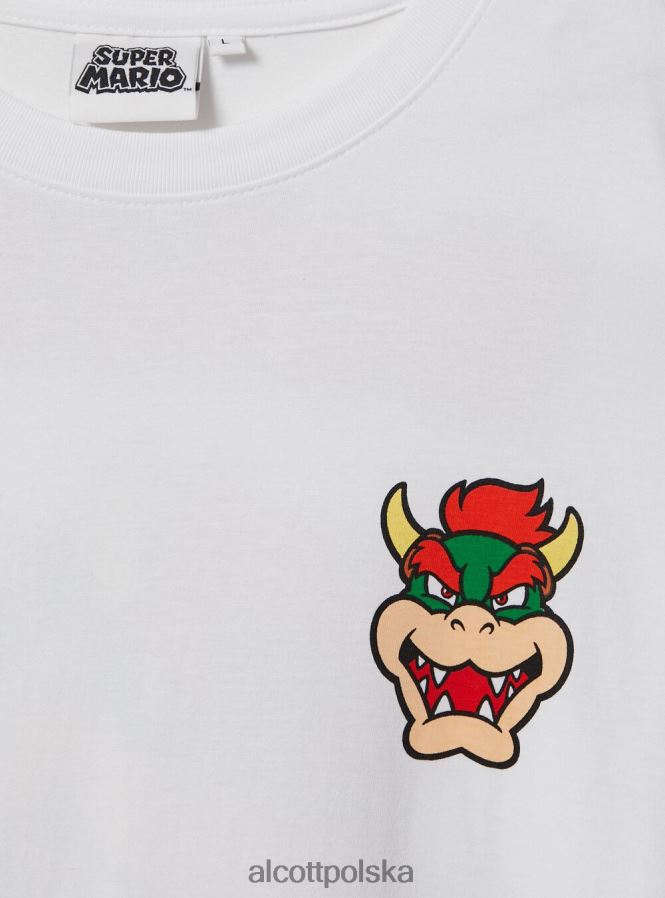 odzież Alcott koszulka Super Mario w3 biały mężczyźni 2TXFF6673