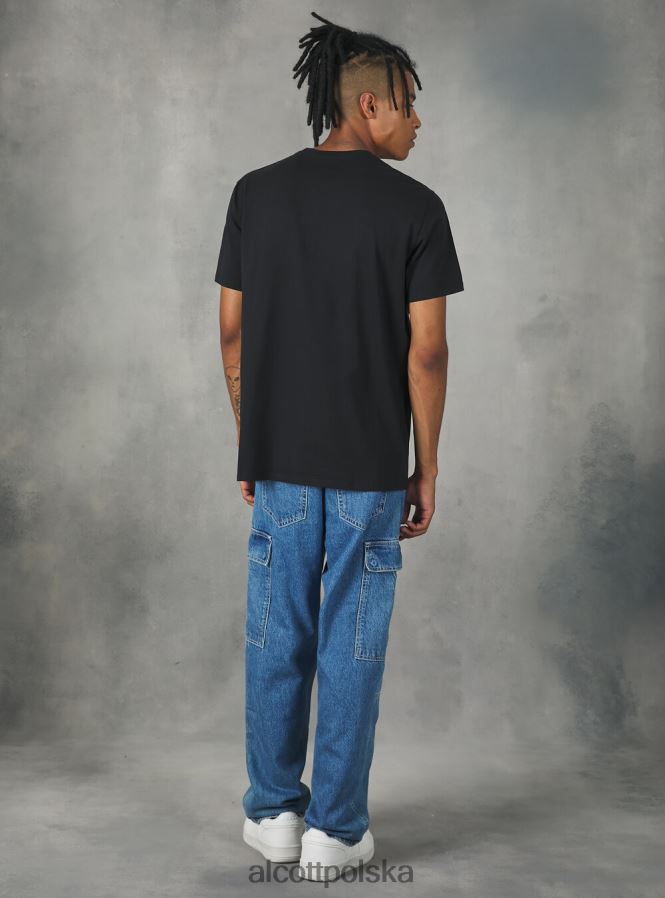 odzież Alcott koszulka „dziwne rzeczy”. bk1 czarny mężczyźni 2TXFF61136