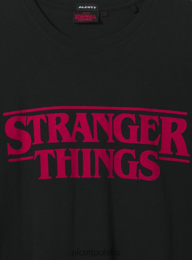 odzież Alcott koszulka „dziwne rzeczy”. bk1 czarny mężczyźni 2TXFF61136