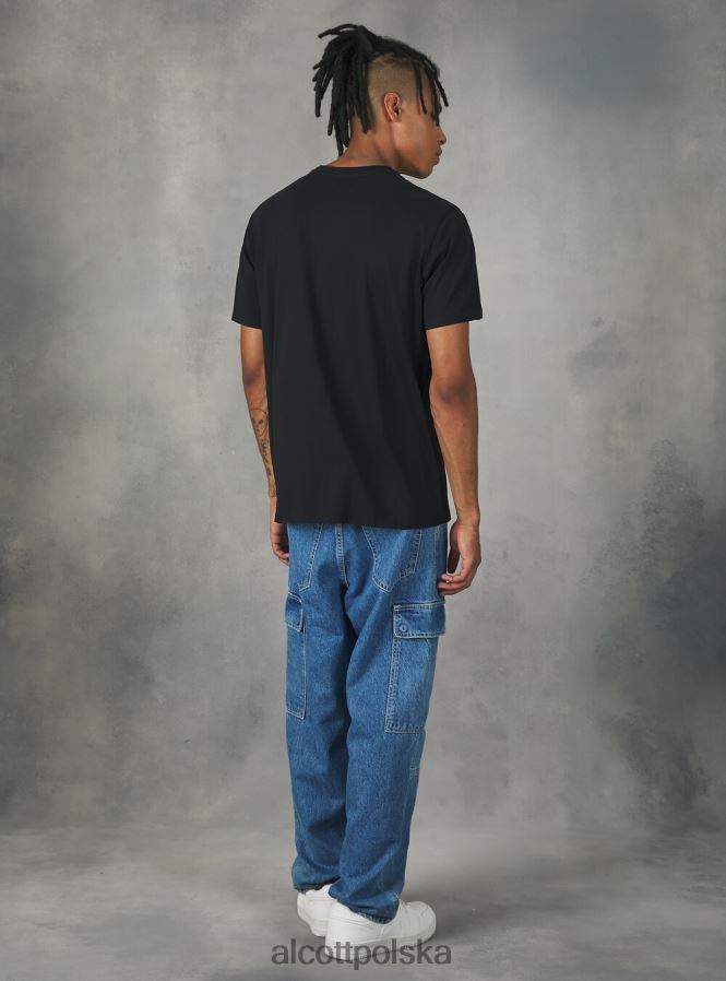 odzież Alcott koszulka „dziwne rzeczy”. bk1 czarny mężczyźni 2TXFF6766