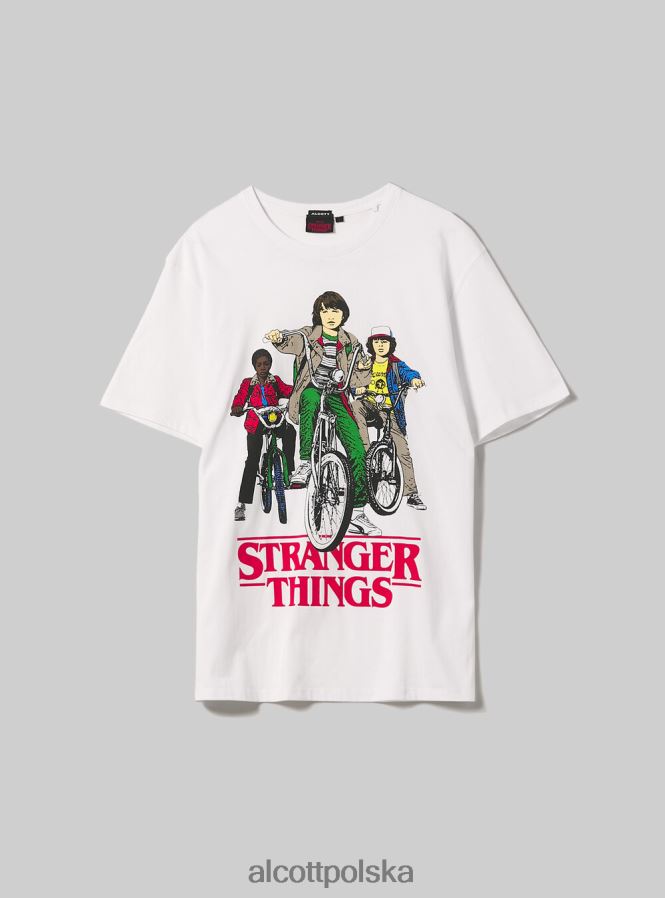 odzież Alcott koszulka licenza Stranger Things w3 biały mężczyźni 2TXFF61175