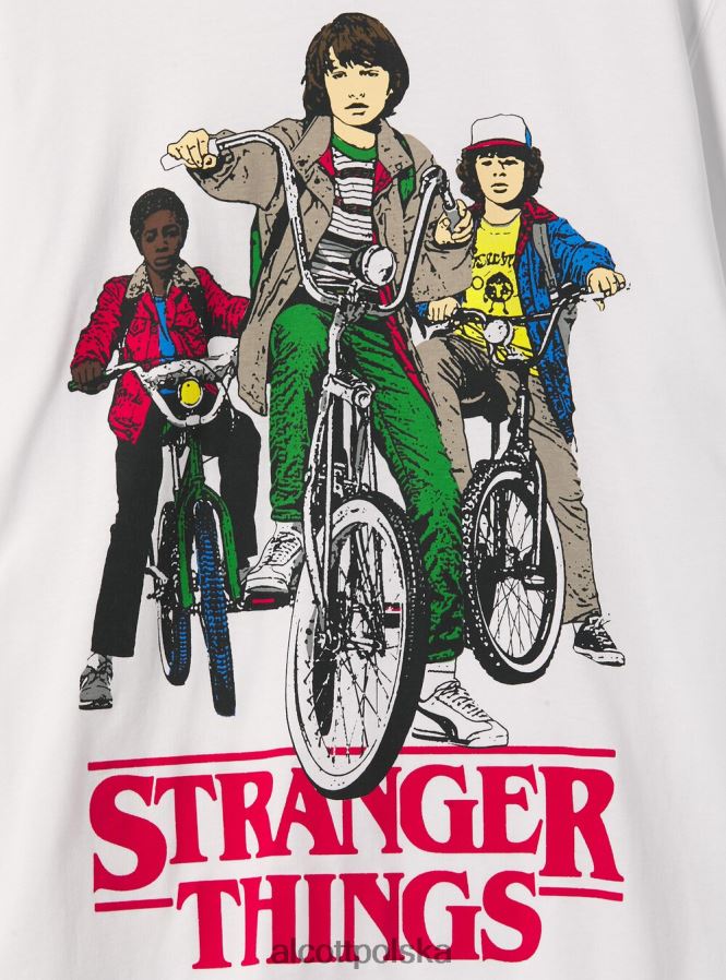 odzież Alcott koszulka licenza Stranger Things w3 biały mężczyźni 2TXFF61175