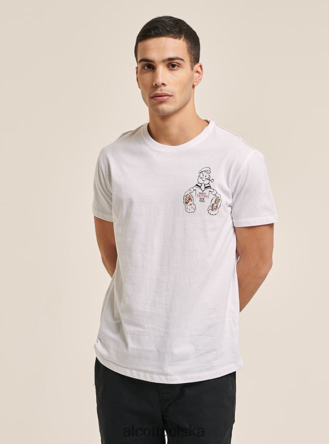 odzież Alcott koszulka popeye biały mężczyźni 2TXFF61007