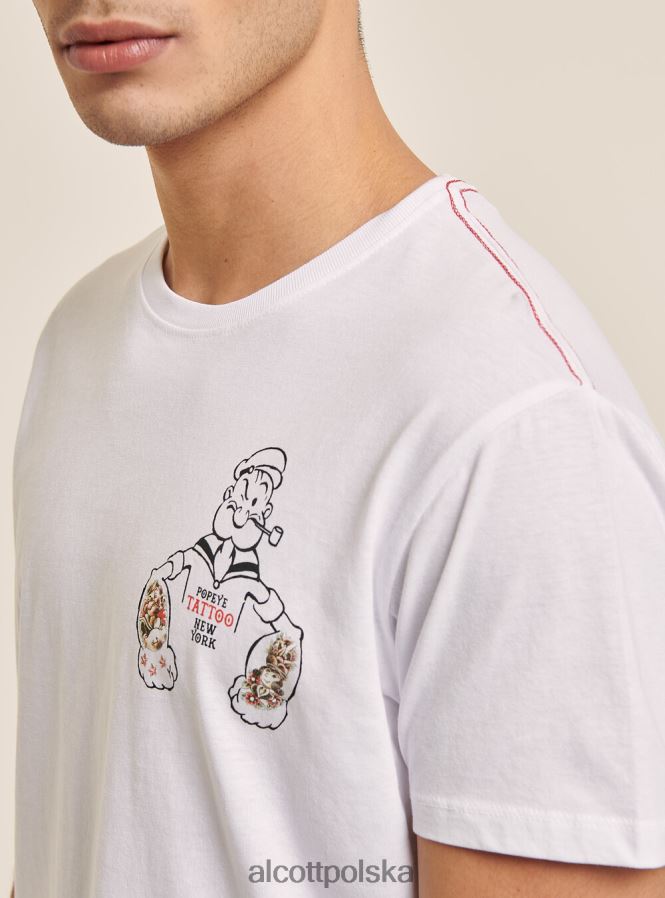 odzież Alcott koszulka popeye biały mężczyźni 2TXFF61007