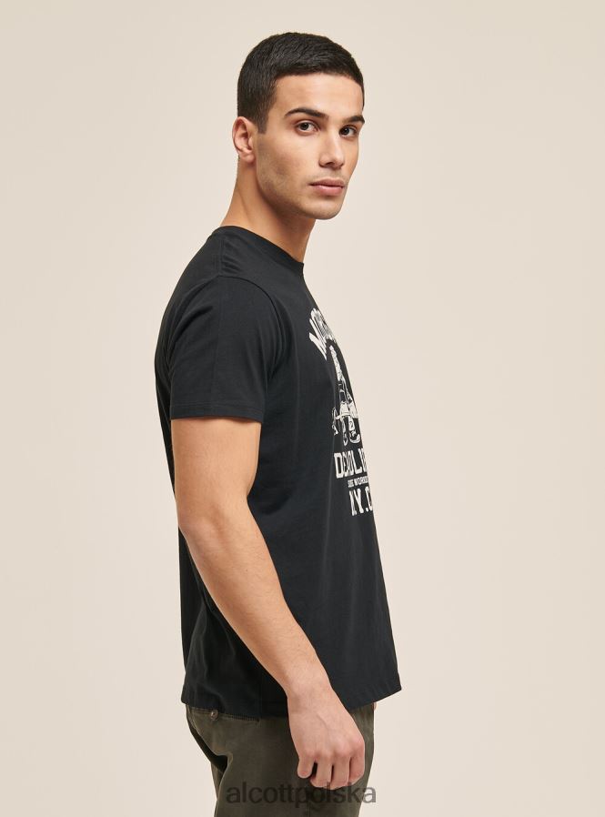 odzież Alcott koszulka popeye czarny mężczyźni 2TXFF6824