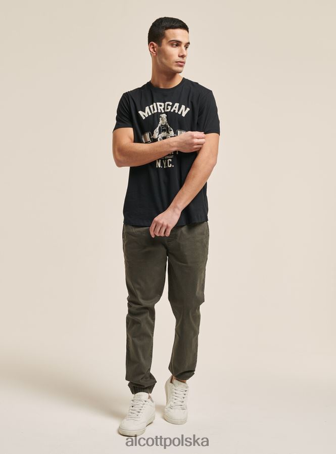 odzież Alcott koszulka popeye czarny mężczyźni 2TXFF6824