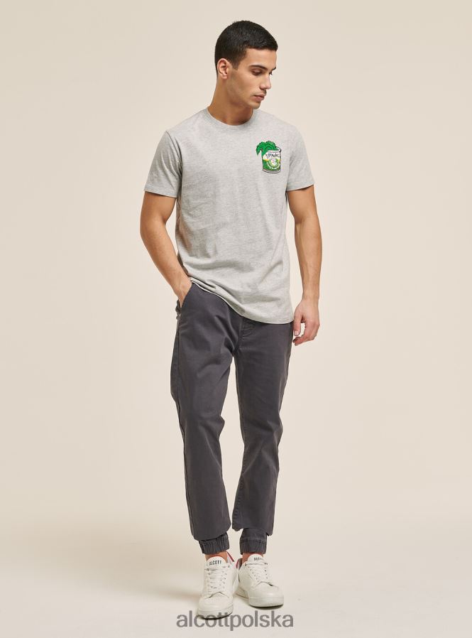 odzież Alcott koszulka popeye jasnoszary melanż mężczyźni 2TXFF61054
