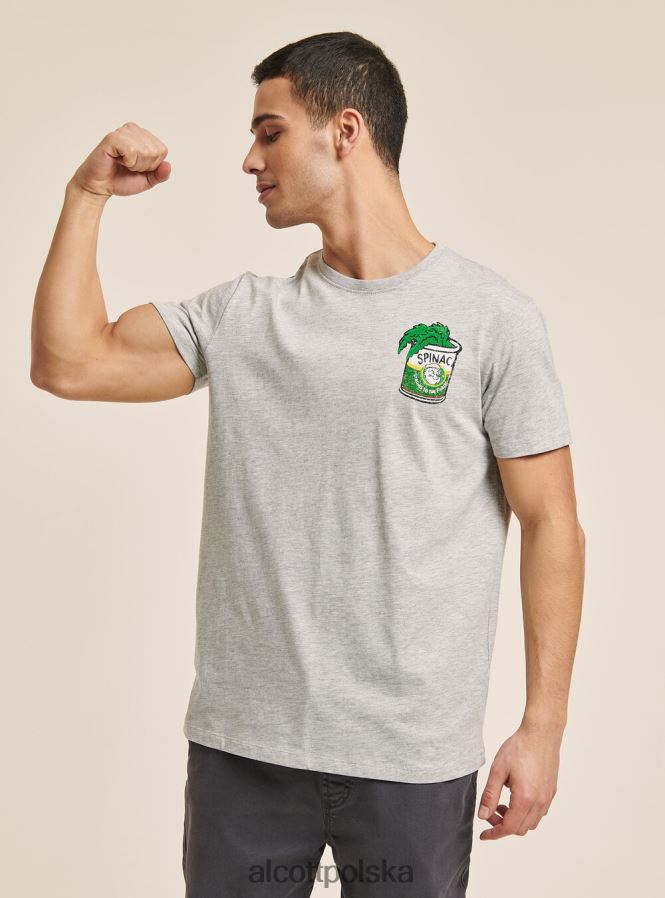 odzież Alcott koszulka popeye jasnoszary melanż mężczyźni 2TXFF61054