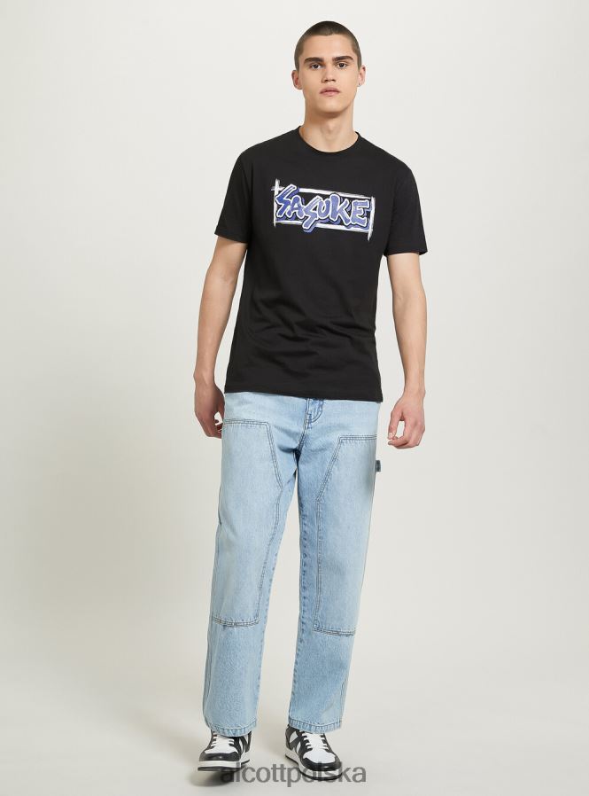 odzież Alcott koszulka z Naruto bk1 czarny mężczyźni 2TXFF6648