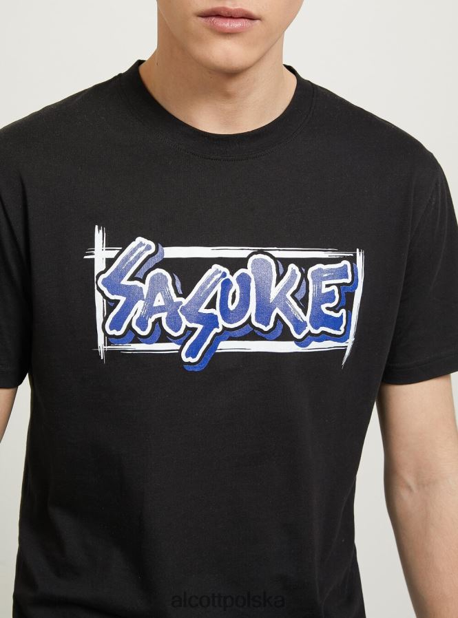 odzież Alcott koszulka z Naruto bk1 czarny mężczyźni 2TXFF6648