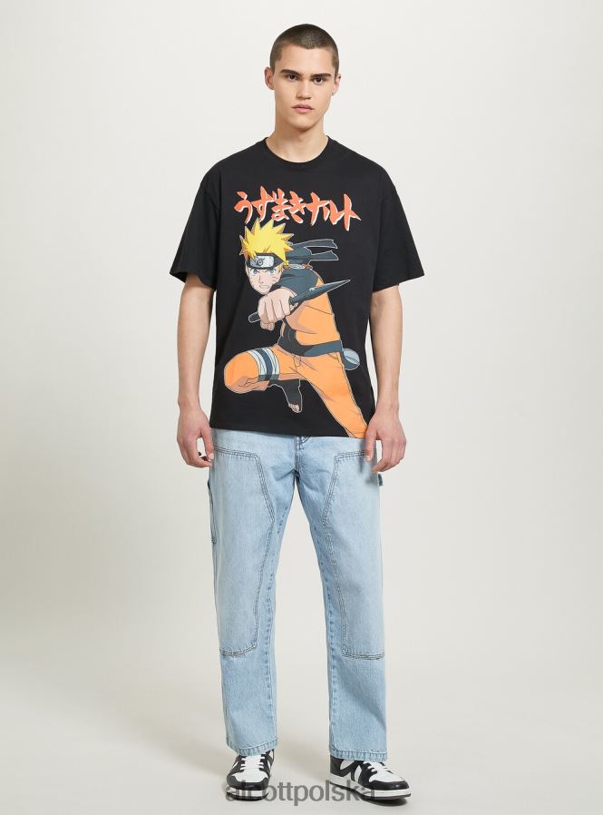 odzież Alcott koszulka z Naruto bk1 czarny mężczyźni 2TXFF6654