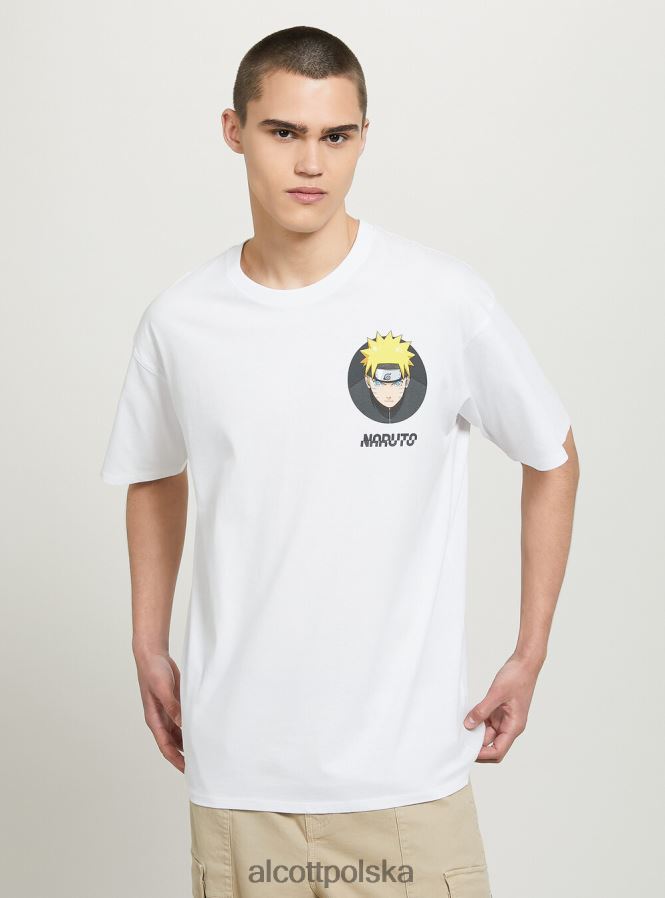 odzież Alcott koszulka z Naruto w3 biały mężczyźni 2TXFF6652