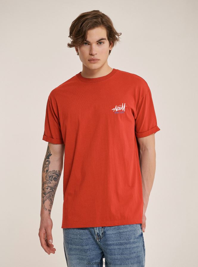 odzież Alcott koszulka z kontrastowym nadrukiem z przodu czarny mężczyźni 2TXFF6834