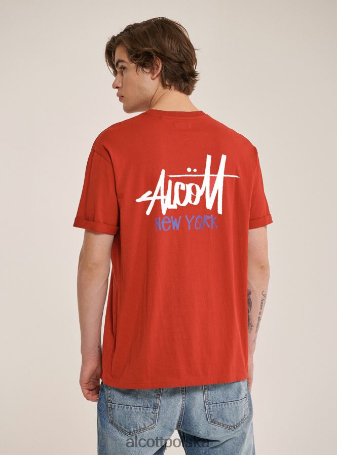 odzież Alcott koszulka z kontrastowym nadrukiem z przodu czarny mężczyźni 2TXFF6834