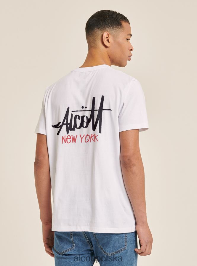 odzież Alcott koszulka z kontrastowym nadrukiem z przodu czarny mężczyźni 2TXFF6905