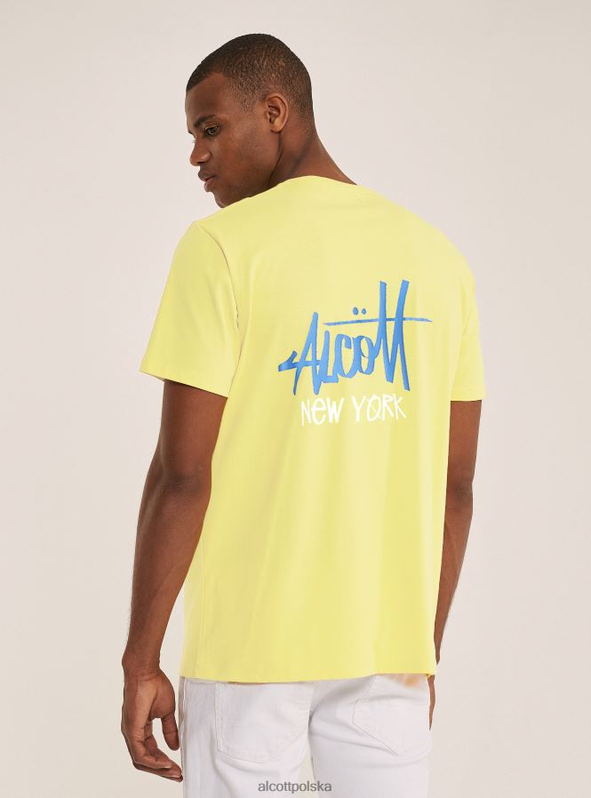 odzież Alcott koszulka z kontrastowym nadrukiem z przodu czarny mężczyźni 2TXFF6948