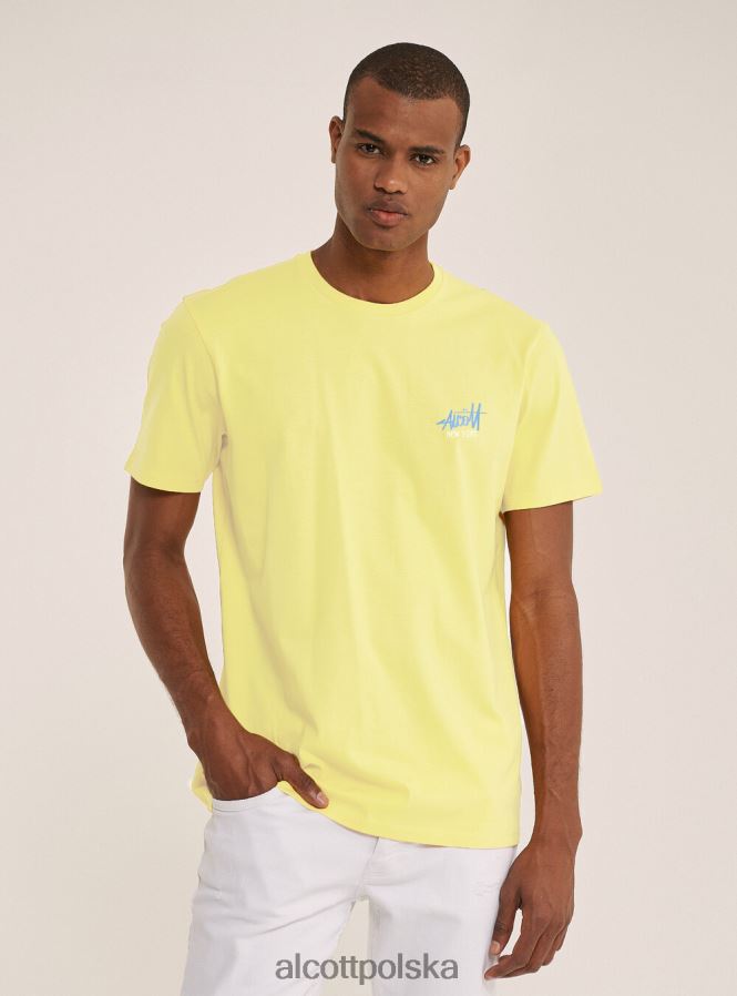 odzież Alcott koszulka z kontrastowym nadrukiem z przodu czarny mężczyźni 2TXFF6948