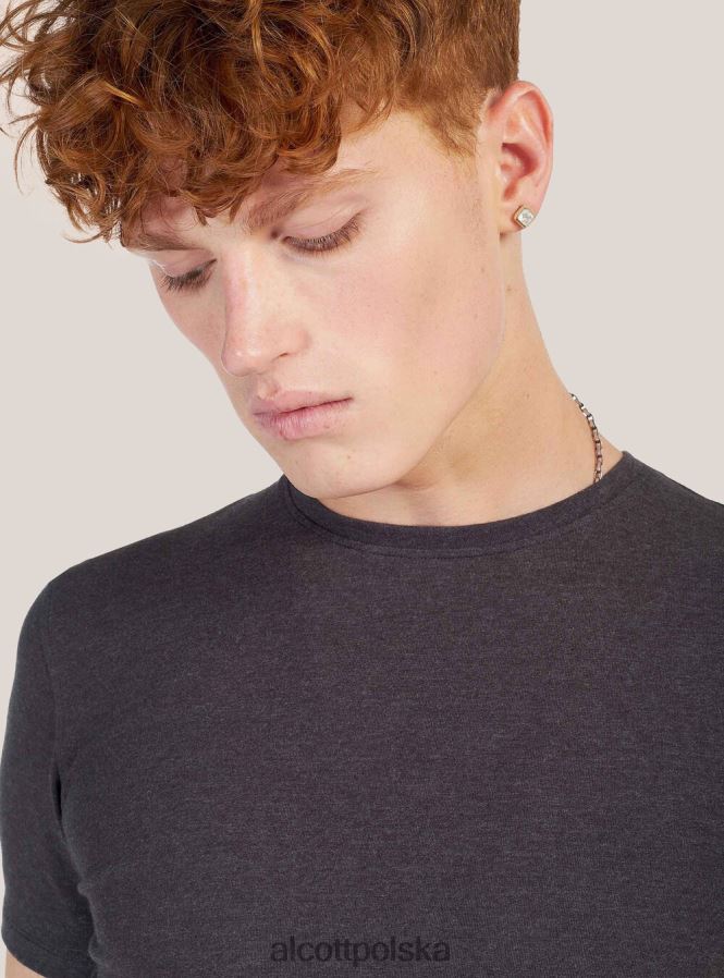 odzież Alcott koszulka z nadrukiem czarny mężczyźni 2TXFF6859