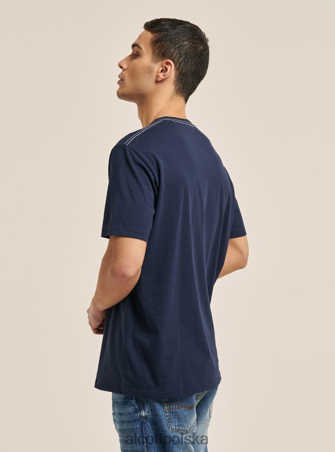 odzież Alcott koszulka z nadrukiem logo niebieski mężczyźni 2TXFF61198