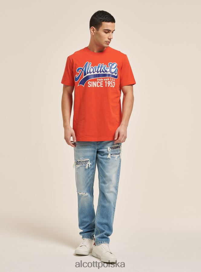 odzież Alcott koszulka z nadrukiem logo niebieski mężczyźni 2TXFF61199