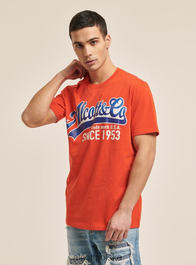 odzież Alcott koszulka z nadrukiem logo niebieski mężczyźni 2TXFF61199