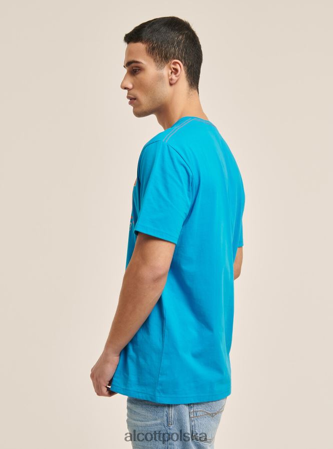 odzież Alcott koszulka z nadrukiem logo niebieski mężczyźni 2TXFF61200