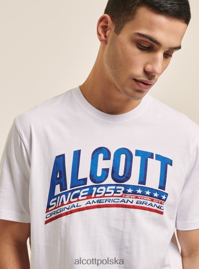 odzież Alcott koszulka z nadrukiem logo niebieski mężczyźni 2TXFF6609