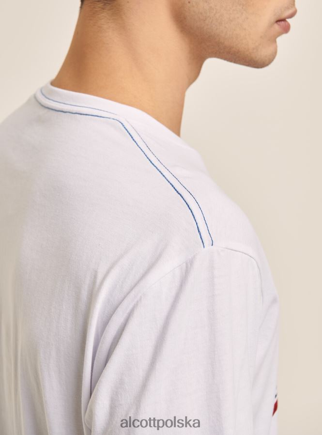 odzież Alcott koszulka z nadrukiem logo niebieski mężczyźni 2TXFF6609