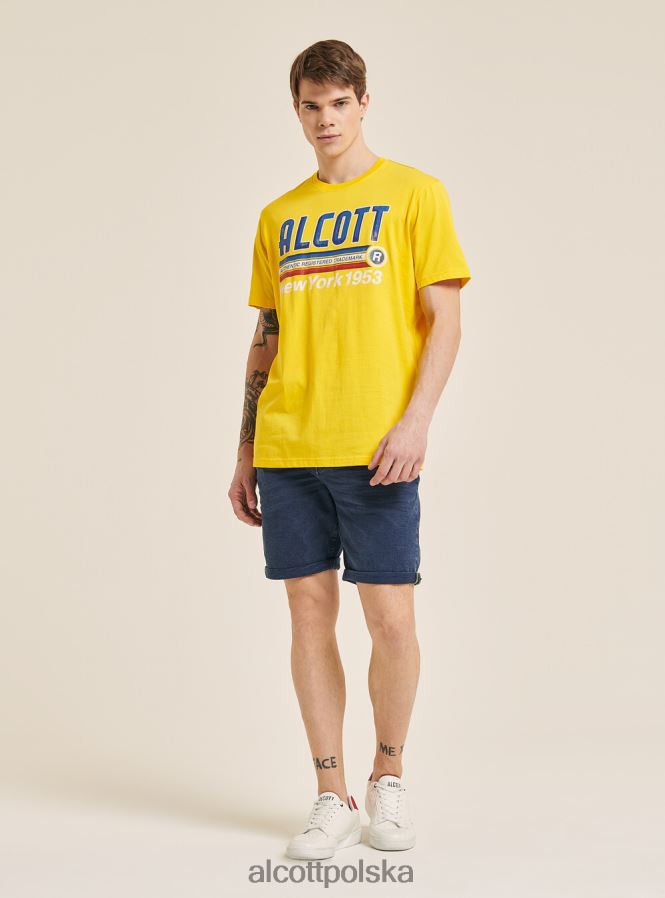 odzież Alcott koszulka z nadrukiem logo niebieski mężczyźni 2TXFF6977
