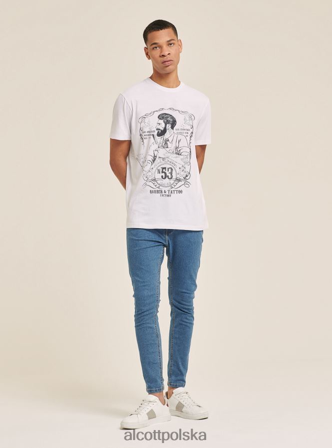 odzież Alcott koszulka z nadrukiem pośrodku czarny mężczyźni 2TXFF6958