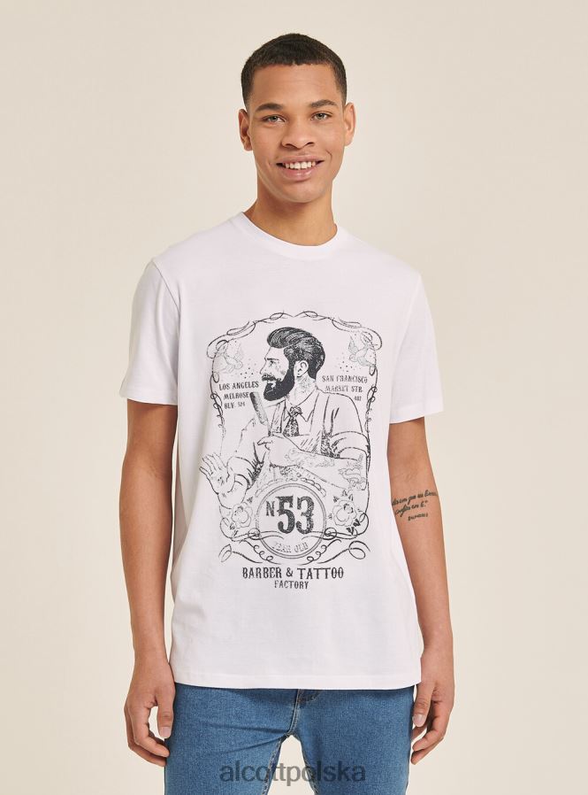 odzież Alcott koszulka z nadrukiem pośrodku czarny mężczyźni 2TXFF6958