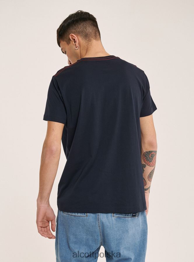 odzież Alcott koszulka z nadrukowanym logo z przodu czarny mężczyźni 2TXFF61021