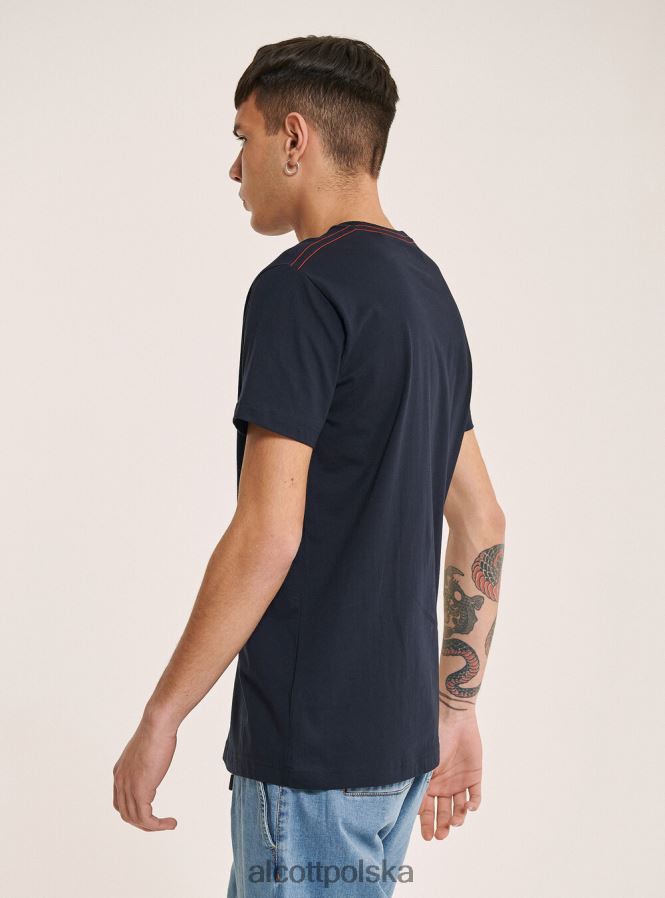 odzież Alcott koszulka z nadrukowanym logo z przodu czarny mężczyźni 2TXFF61021