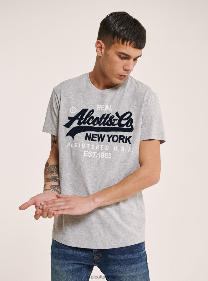 odzież Alcott koszulka z nadrukowanym logo z przodu czarny mężczyźni 2TXFF6932