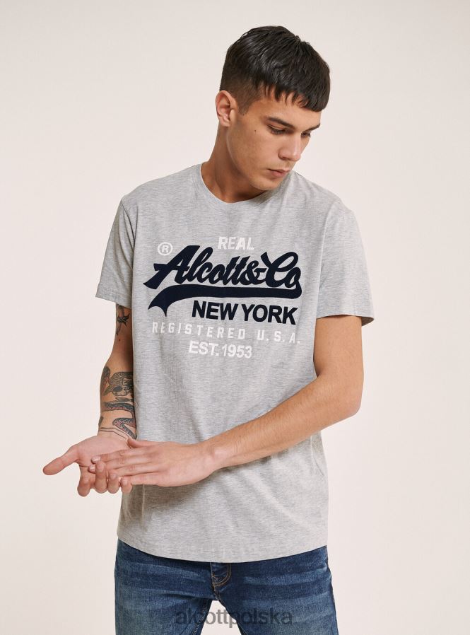 odzież Alcott koszulka z nadrukowanym logo z przodu czarny mężczyźni 2TXFF6932