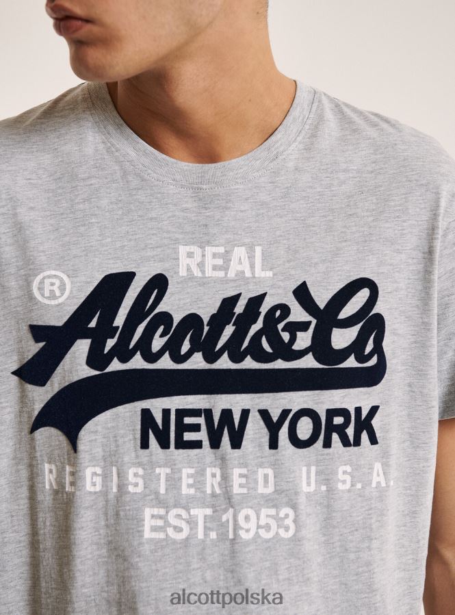 odzież Alcott koszulka z nadrukowanym logo z przodu czarny mężczyźni 2TXFF6932