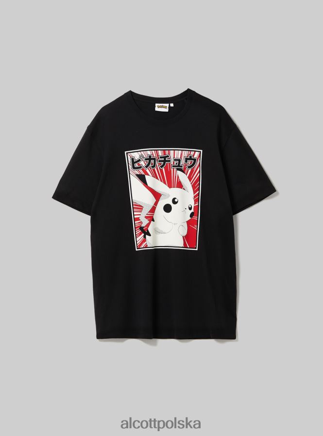 odzież Alcott koszulka z pokemonami bk1 czarny mężczyźni 2TXFF638