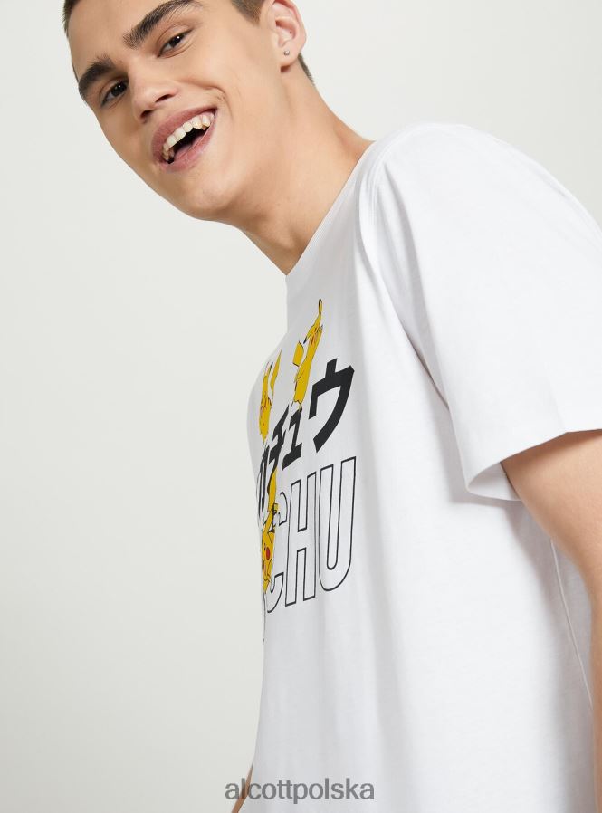 odzież Alcott koszulka z pokemonami w3 biały mężczyźni 2TXFF6643