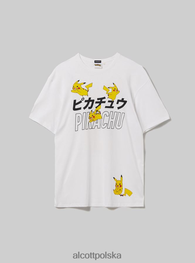 odzież Alcott koszulka z pokemonami w3 biały mężczyźni 2TXFF6643