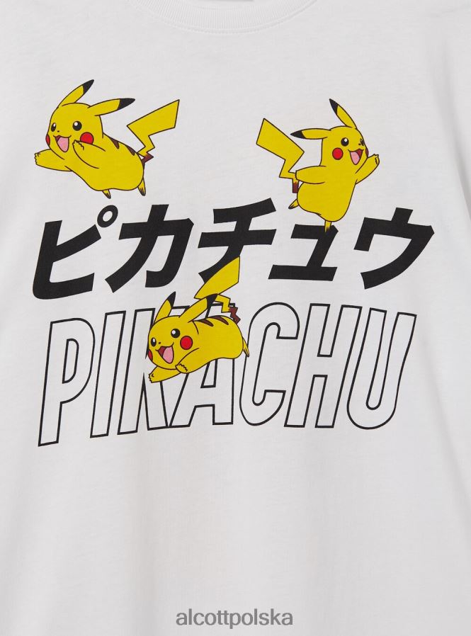 odzież Alcott koszulka z pokemonami w3 biały mężczyźni 2TXFF6643