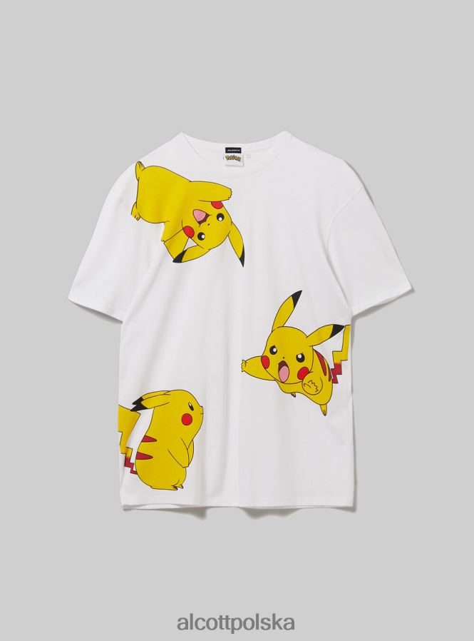 odzież Alcott koszulka z pokemonami wh1 ecru mężczyźni 2TXFF6642