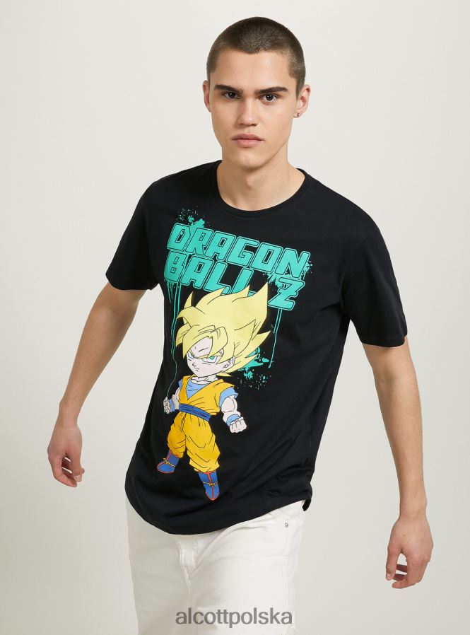 odzież Alcott koszulka ze smoczą kulą bk1 czarny mężczyźni 2TXFF6693