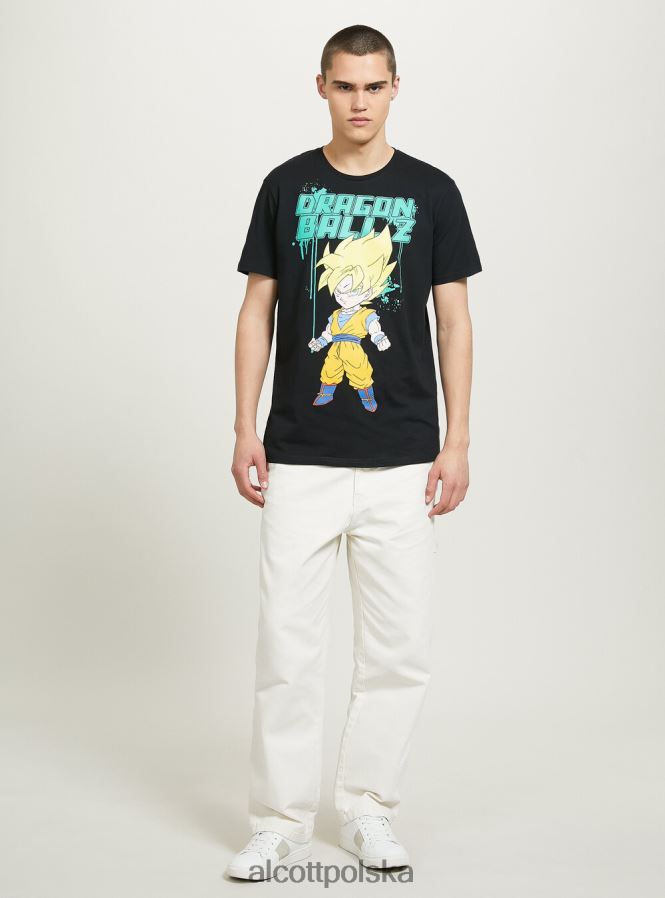 odzież Alcott koszulka ze smoczą kulą bk1 czarny mężczyźni 2TXFF6693