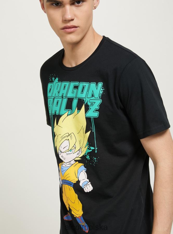 odzież Alcott koszulka ze smoczą kulą bk1 czarny mężczyźni 2TXFF6693