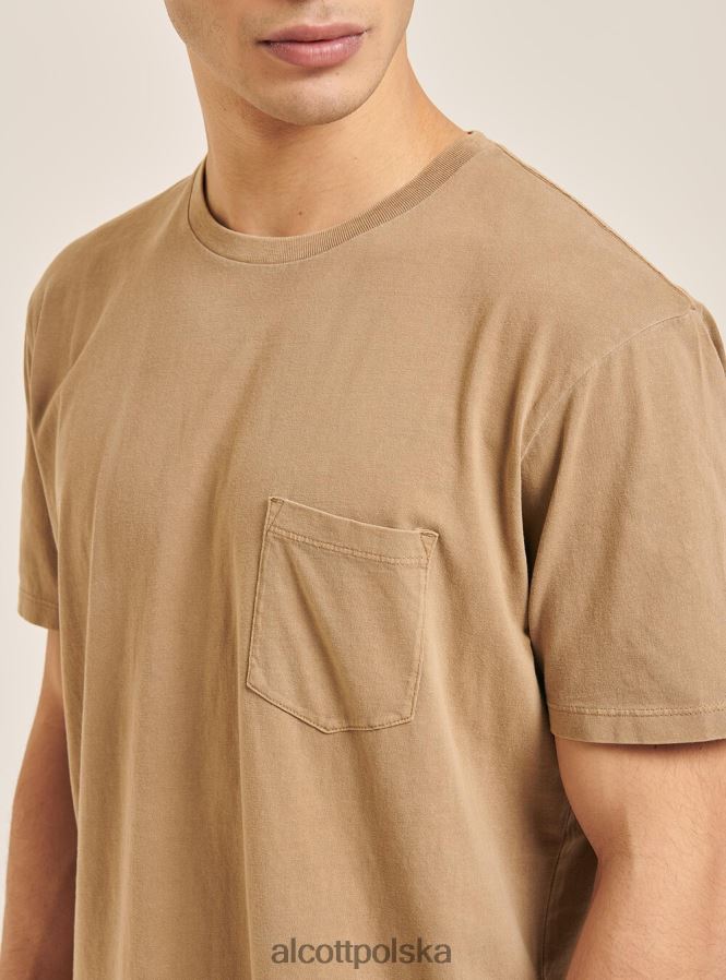 odzież Alcott maglietta girocollo con taschino in cotone c0214 niebieski mężczyźni 2TXFF61143
