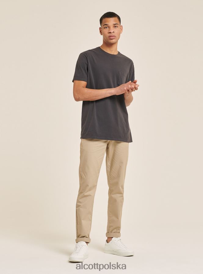 odzież Alcott maglietta girocollo con taschino in cotone c0214 niebieski mężczyźni 2TXFF6775