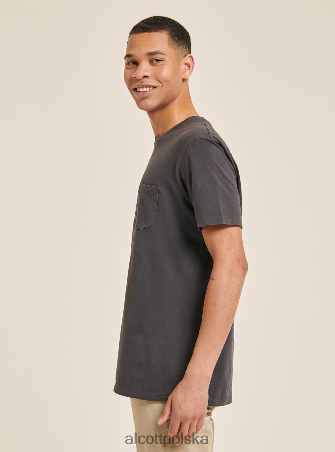 odzież Alcott maglietta girocollo con taschino in cotone c0214 niebieski mężczyźni 2TXFF6775