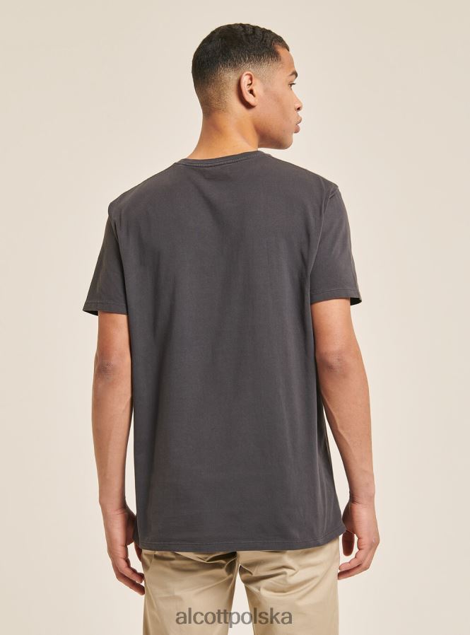 odzież Alcott maglietta girocollo con taschino in cotone c0214 niebieski mężczyźni 2TXFF6775