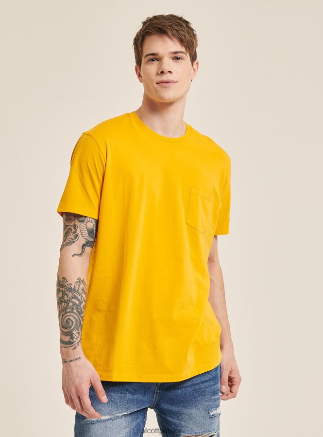 odzież Alcott maglietta girocollo con taschino in cotone c0214 niebieski mężczyźni 2TXFF6981