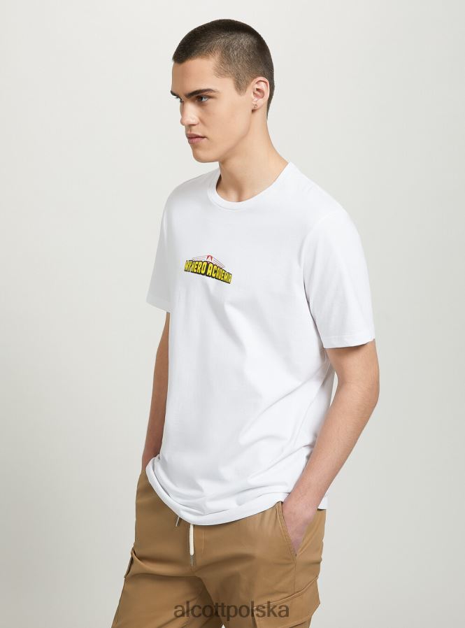 odzież Alcott moja koszulka Hero Academia w3 biały mężczyźni 2TXFF6656